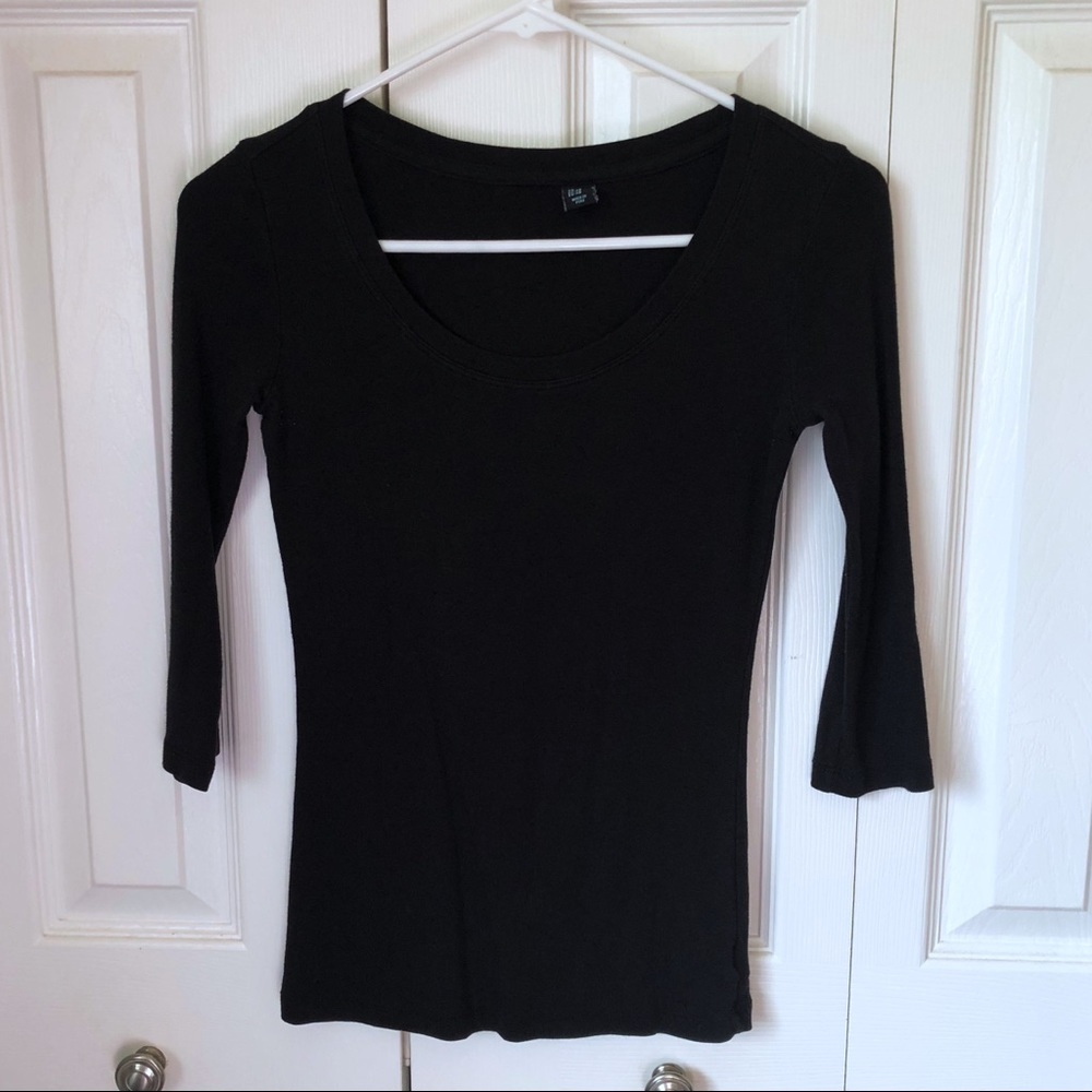 Black 3/4 length sleeve Shirt size XS